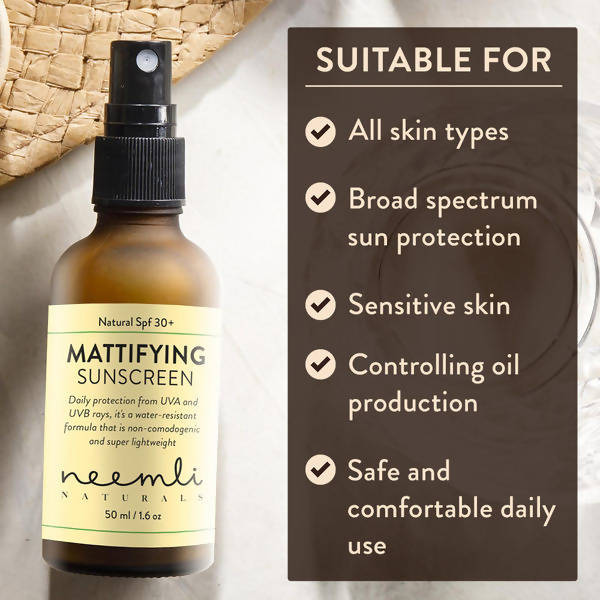 Neemli Naturals Natural SPF 30+ Mattifying Sunscreen | Grocsy