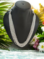 Inhanns Bloom Handmade Beaded Only Necklace - 12 Layers - Ivory | Grocsy
