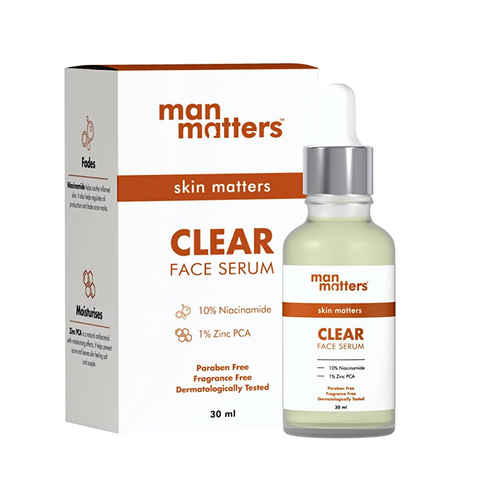Man Matters Clear Face Serum for Men With Niacinamide & Zinc | Grocsy