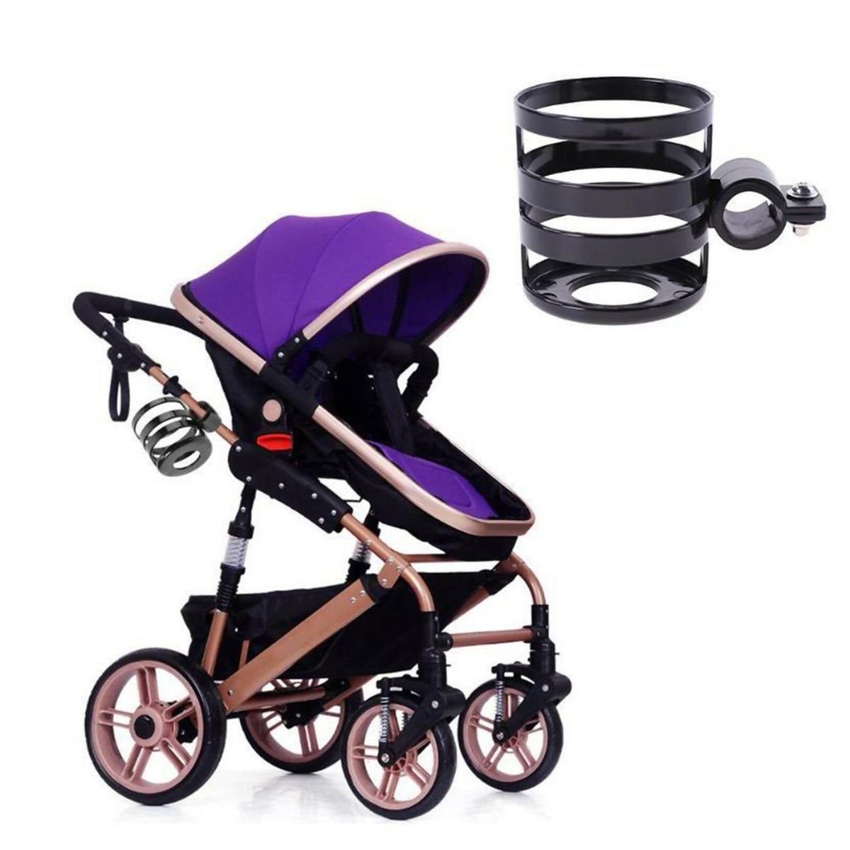 Safe-O-Kid Universal Stroller & Pram cup or Mug holder for kids- Black | Grocsy