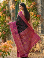 Shree Shyam Fashion Black Pochampally Silk Saree | Grocsy
