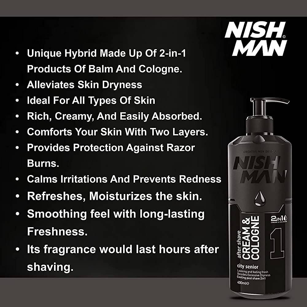 Nishman After Shave 2 in 1 Cream & Cologne City Senior - Cream Based | Grocsy