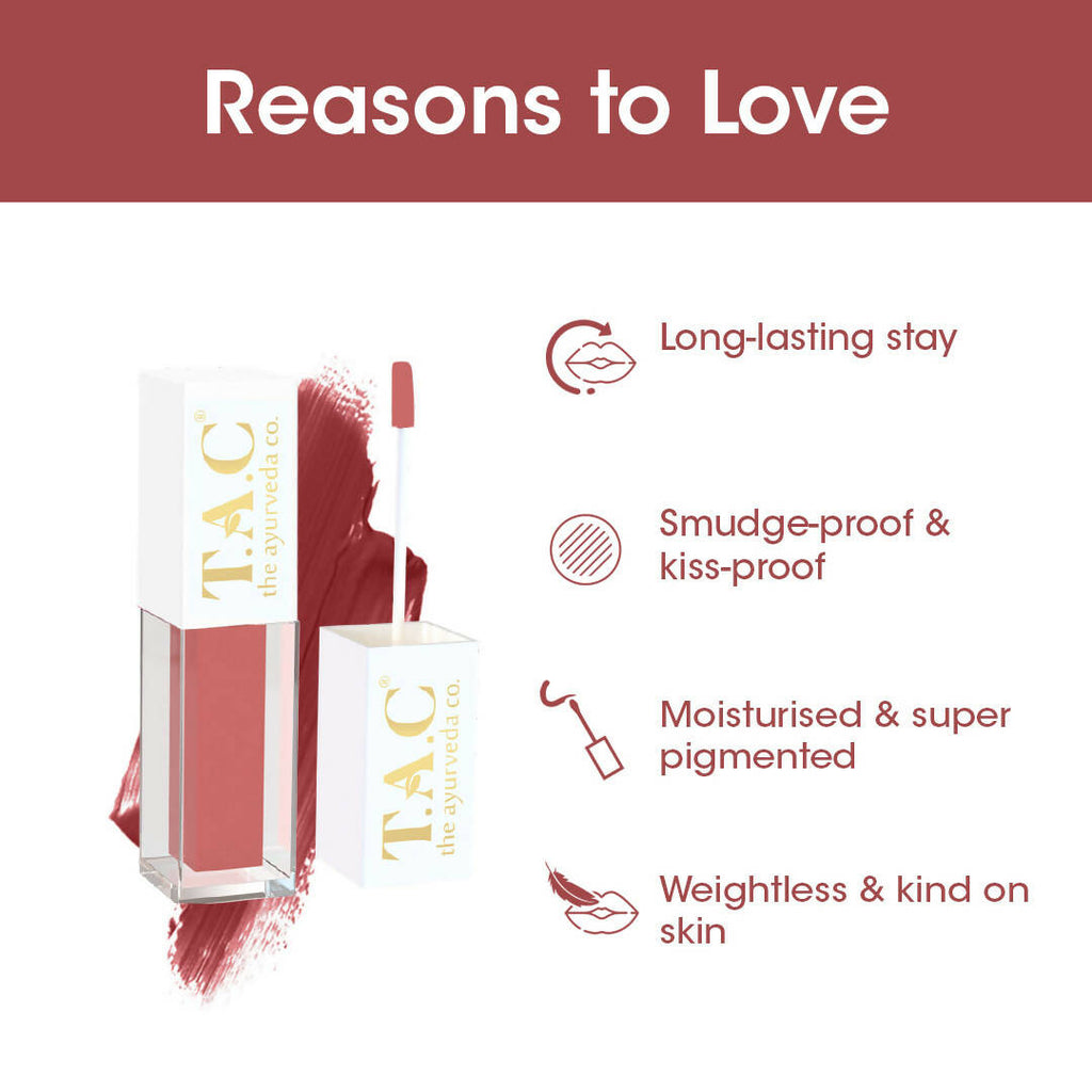 TAC - The Ayurveda Co. Liquid Matte Brown Bae Lipstick | Grocsy