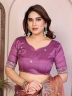 Teeya Creation New Womens Latest Party Wear Soft Chiffon Silk Saree-Peach | Grocsy
