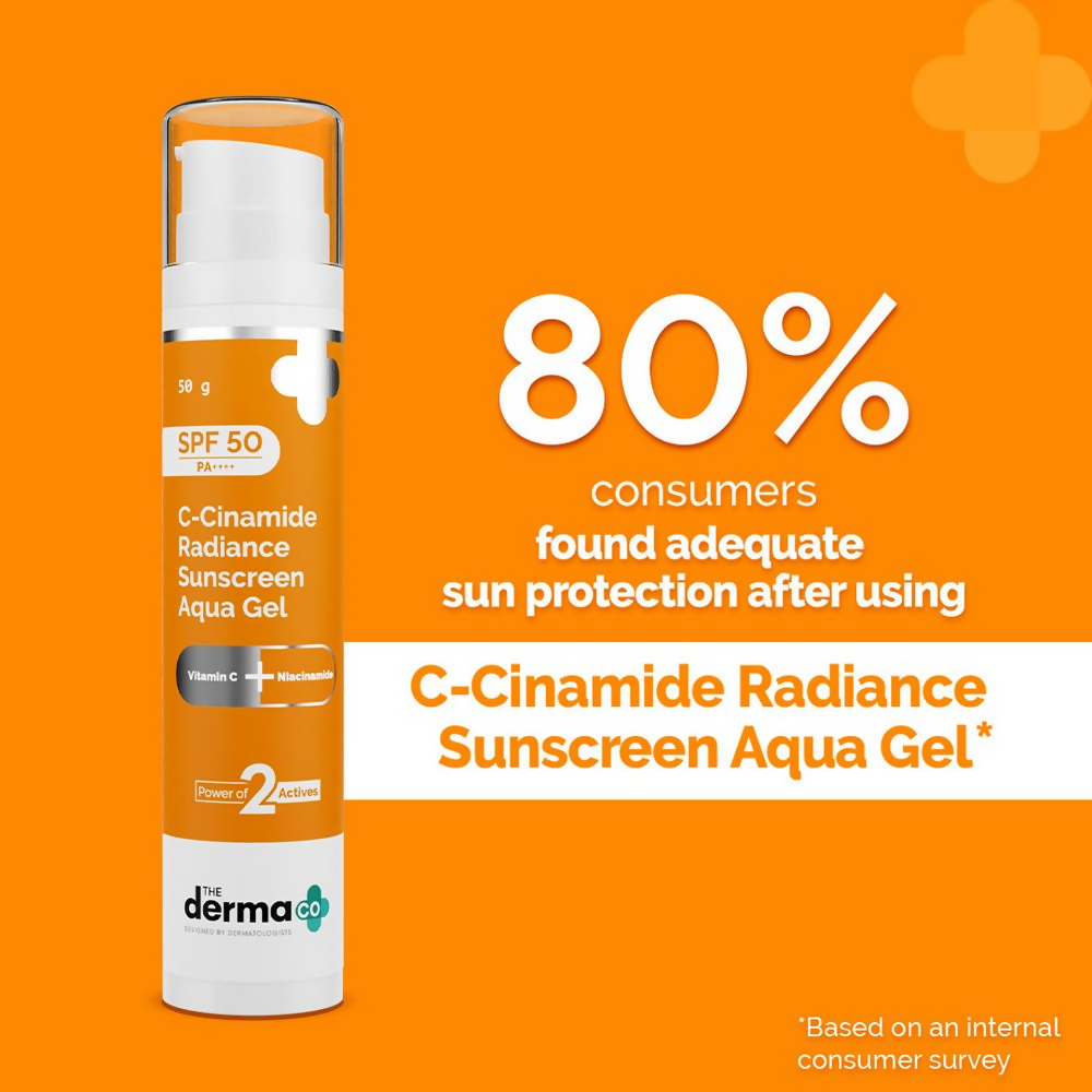 The Derma Co C-Cinamide Radiance Sunscreen Aqua Gel with SPF 50 | Grocsy