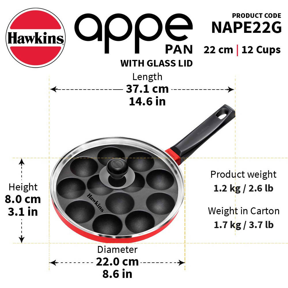 Hawkins Nonstick Appe Pan With Glass Lid | Grocsy