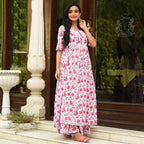 PartyWear Designer White And Pink Pure Maslin Plazzo Suit - Anbazaar | Grocsy