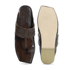 Stepsoft Men'S Designer Kolhapuri Chappal | Brown Handcrafted Ethnic Leather Footwear | Grocsy