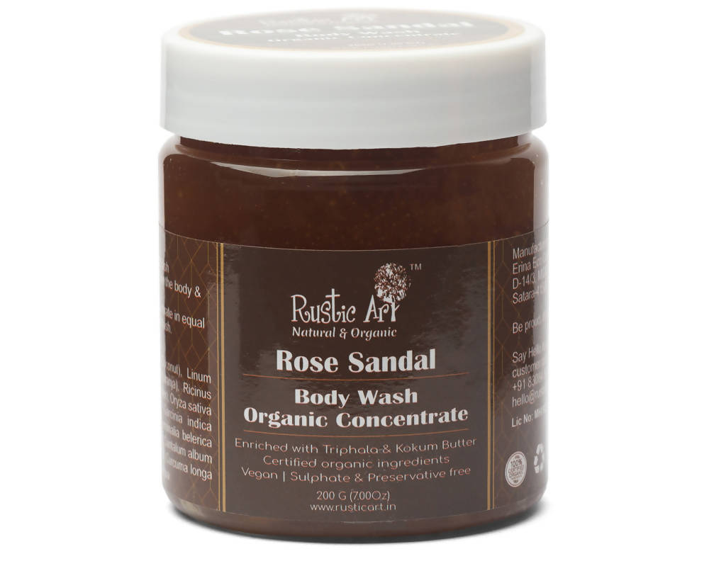 Rustic Art Rose Sandal Organic Concentrate Body Wash | Grocsy