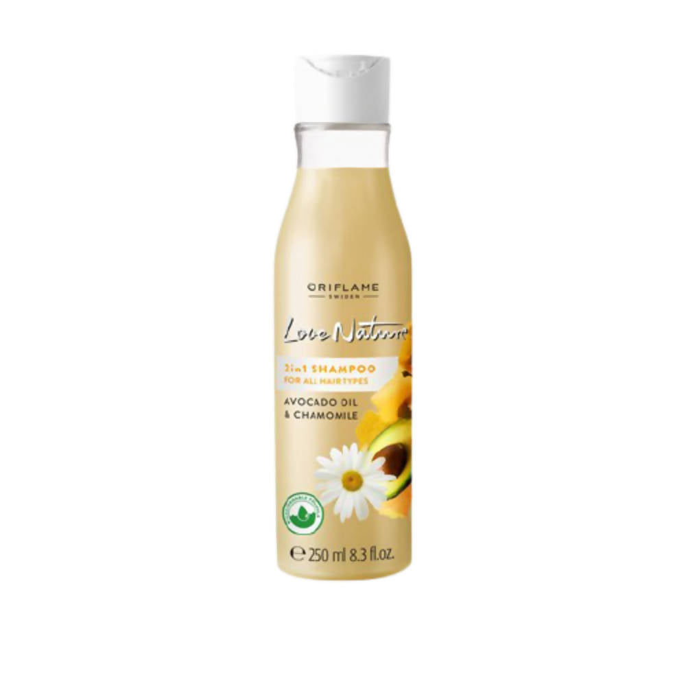 Oriflame Love Nature 2 in 1 Shampoo for All Hair Types - Avocado Oil & Chamomile | Grocsy