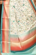 Joban Fashion Multicolor Saree Kataan Rainbow Digital Print With Embroidery | Grocsy