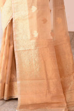Joban Fashion Gold Banarasi Kora Tissue Pure Handloom Banarasi Silk Saree | Grocsy