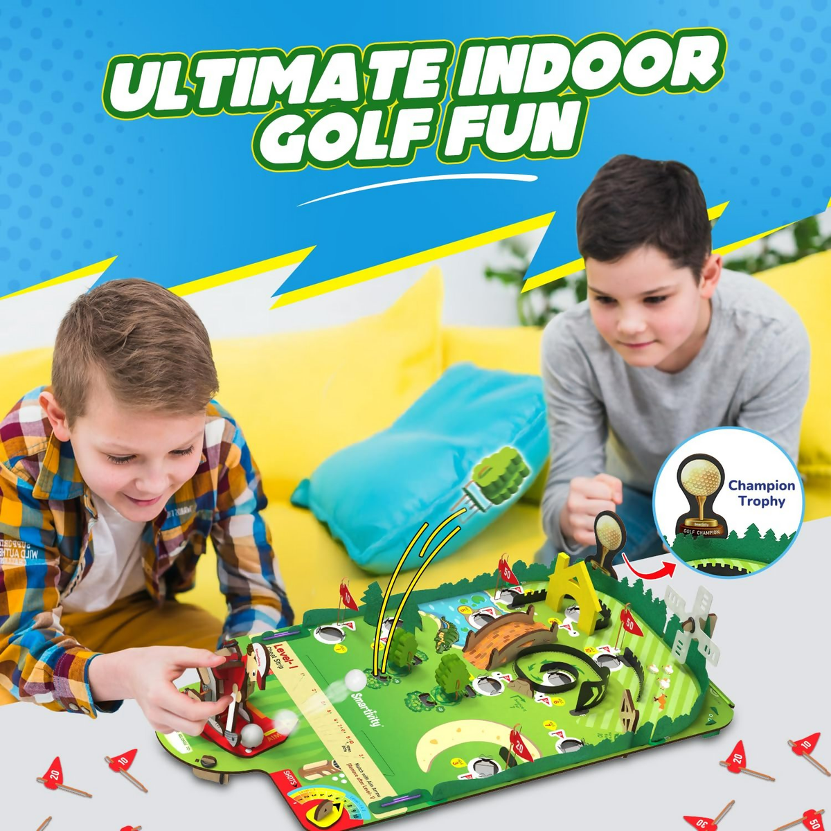 Smartivity Mini Golf Tabletop Game for Kids 6-12 Years Old | Grocsy