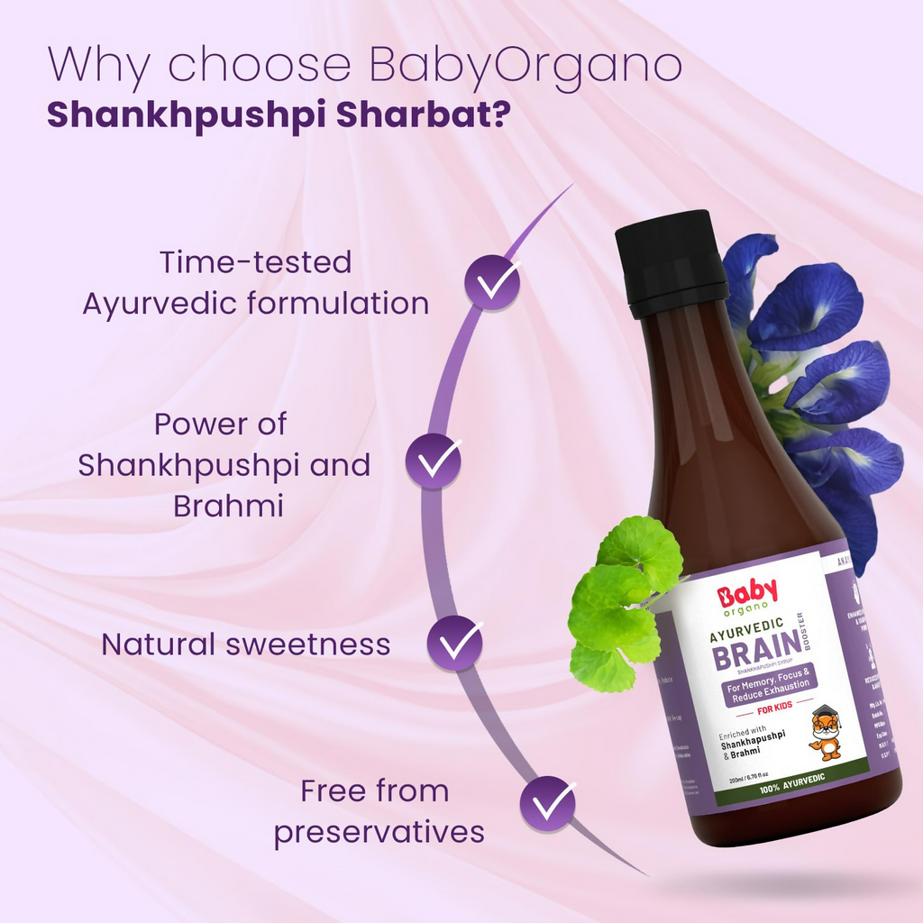 Babyorgano Brain Booster Shankhpushpi Syrup For Kids | Grocsy