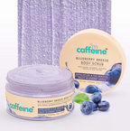 mCaffeine Blueberry Breeze Body Scrub, Exfoliates, Removes Tan, Fruity Blueberry Aroma | Grocsy