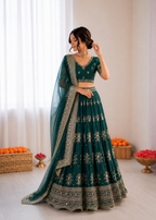 Prazu Fashion Rama Jatan Silk Thread With Sequence Designer Lehenga | Grocsy
