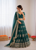 Prazu Fashion Rama Jatan Silk Thread With Sequence Designer Lehenga | Grocsy