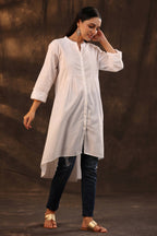 Juniper Women's White Cambric High-Low Tunic | Grocsy