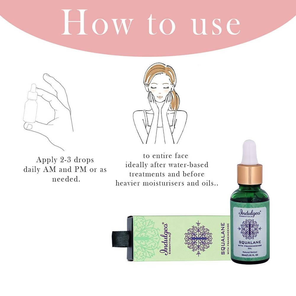 Indulgeo Essentials Squalane with Frankincense Oil | Grocsy