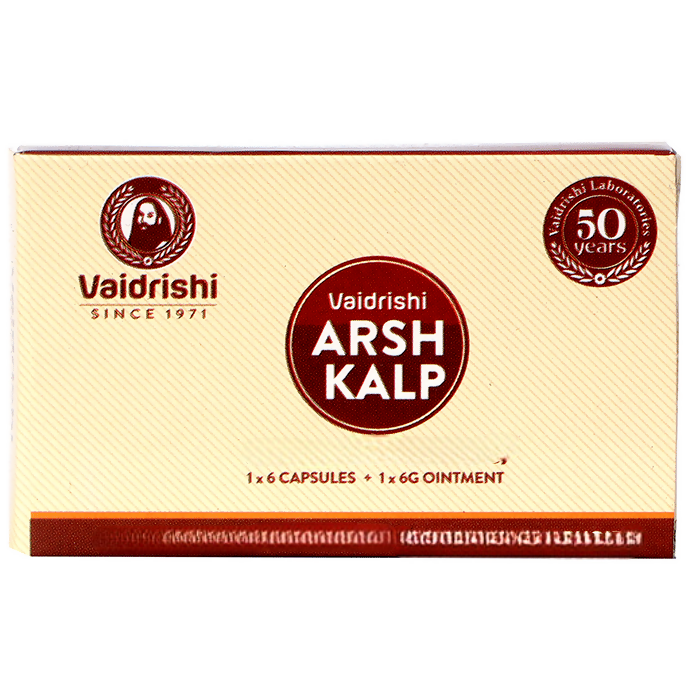 Vaidrishi Arsh Kalp Kit (6 Capsules & 1 Tube of 6gm Ointment) | Grocsy
