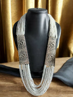 Inhanns Saree Shobha Statement Necklace - White Necklace | Grocsy