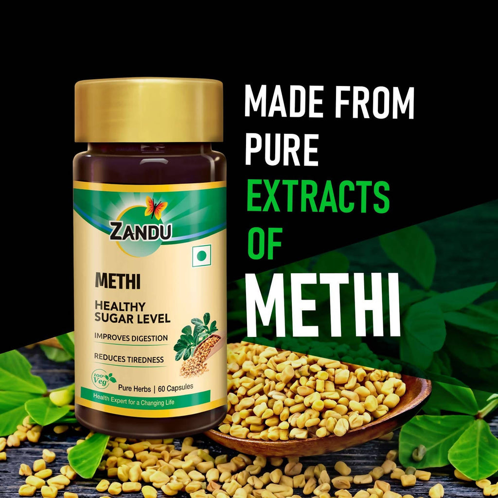 Zandu Methi Healthy Sugar Level Capsules | Grocsy