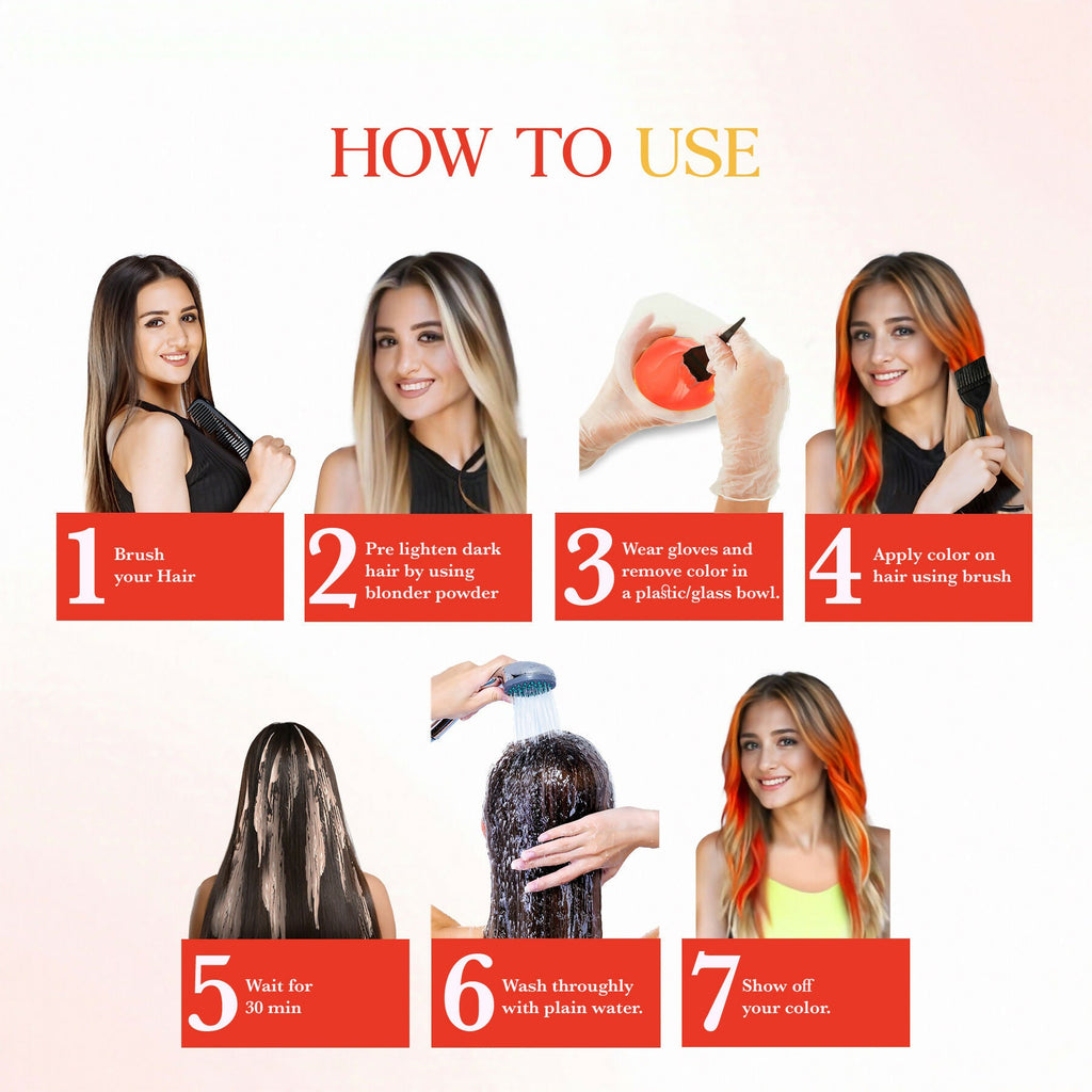 Cosglam Semi Permanent Hair Color for Women & Men (#33 Vibrant Orange) | Grocsy
