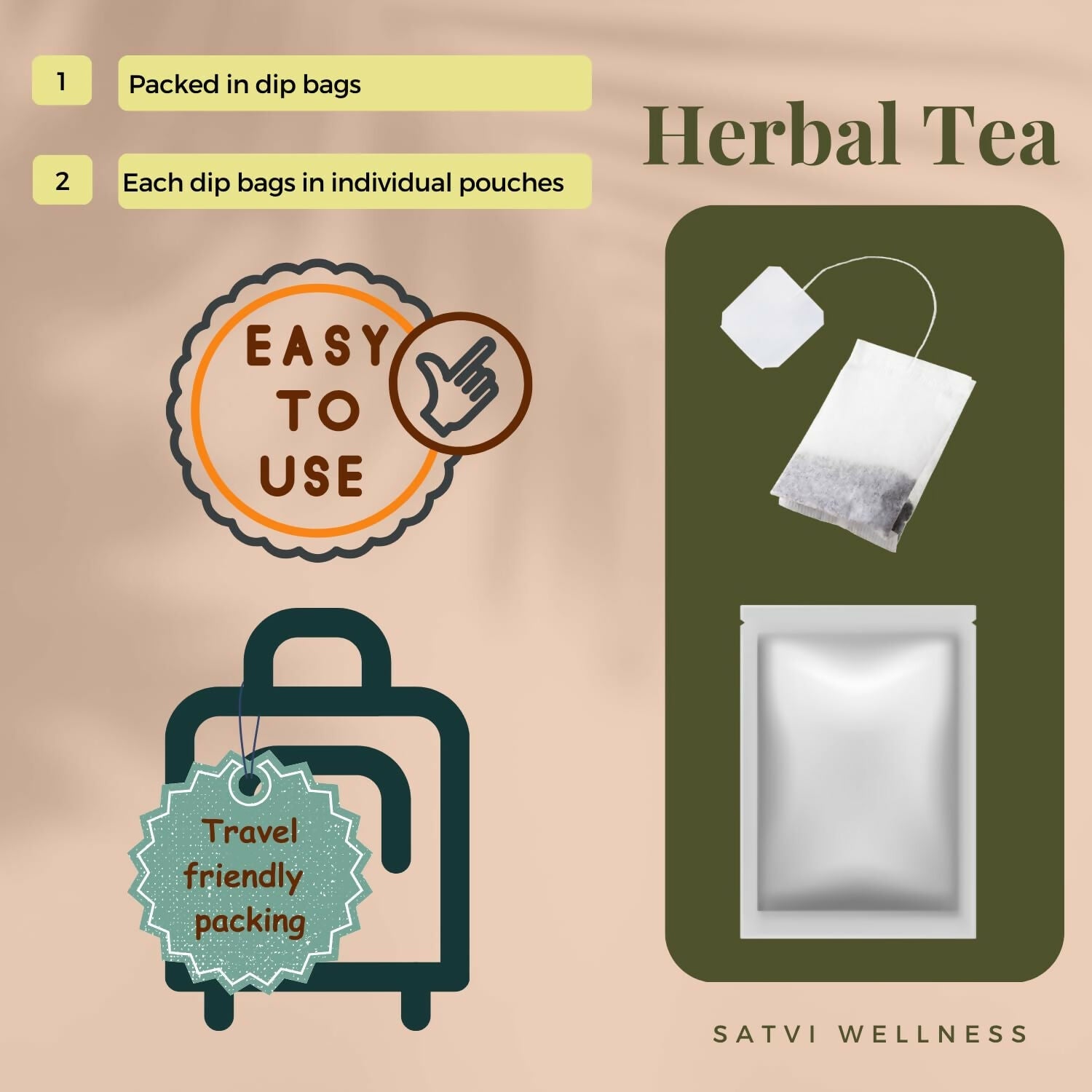 Satvi Wellness Fenugreek Tea Bags | Herbal Tea | Grocsy