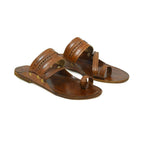 Stepsoft Men Brown Kolhapuri Leather Slippers – Ideal For Wedding & Ethnic Looks | Grocsy