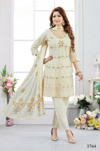 Joban Fashion Cotton Beige Color Kurta Set | Grocsy