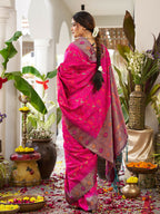 Shree Shyam Fashion Pink Soft Silk Saree | Grocsy