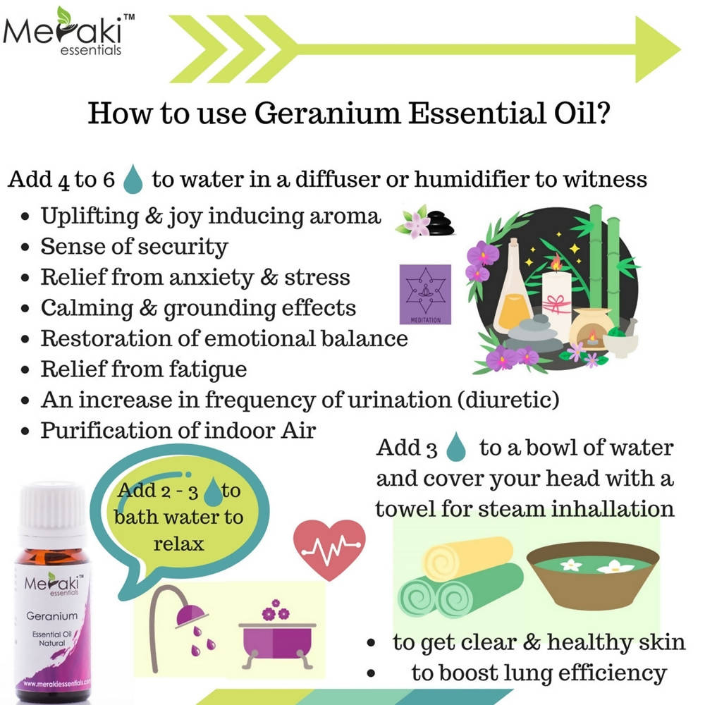 Meraki Essentials Geranium Essential Oil | Grocsy