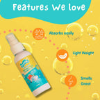 Puddles Happy Hippos Organic Nourish Hair Oil for Kids, Nourishing & Strengthening Formula for Delicate Hair & Scalp | Grocsy