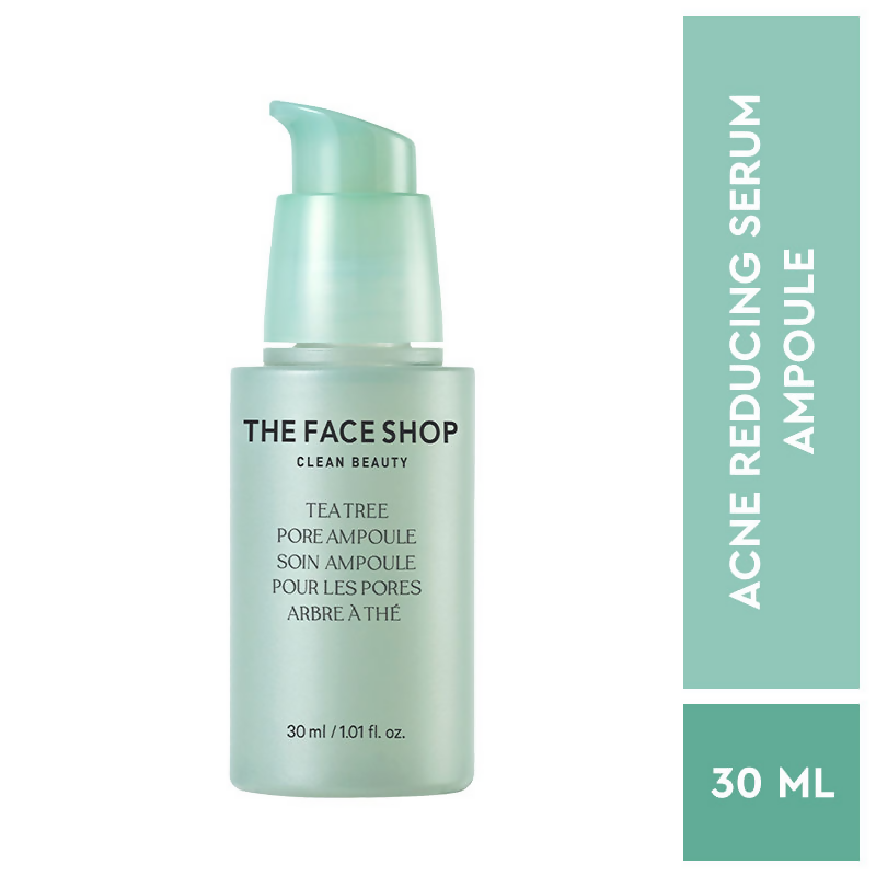 The Face Shop Tea Tree Pore Ampoule With AHA, Ip BHA, PHA & Hyaluronic Acid, For Oily & Acne Skin | Grocsy