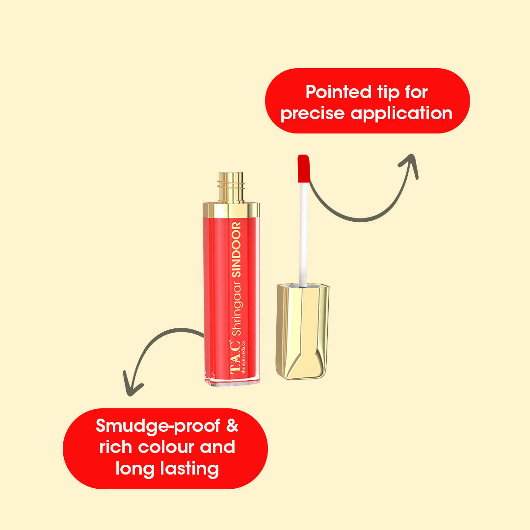 TAC - The Ayurveda Co. 100% Natural Herbal Liquid Sindoor Red | Grocsy