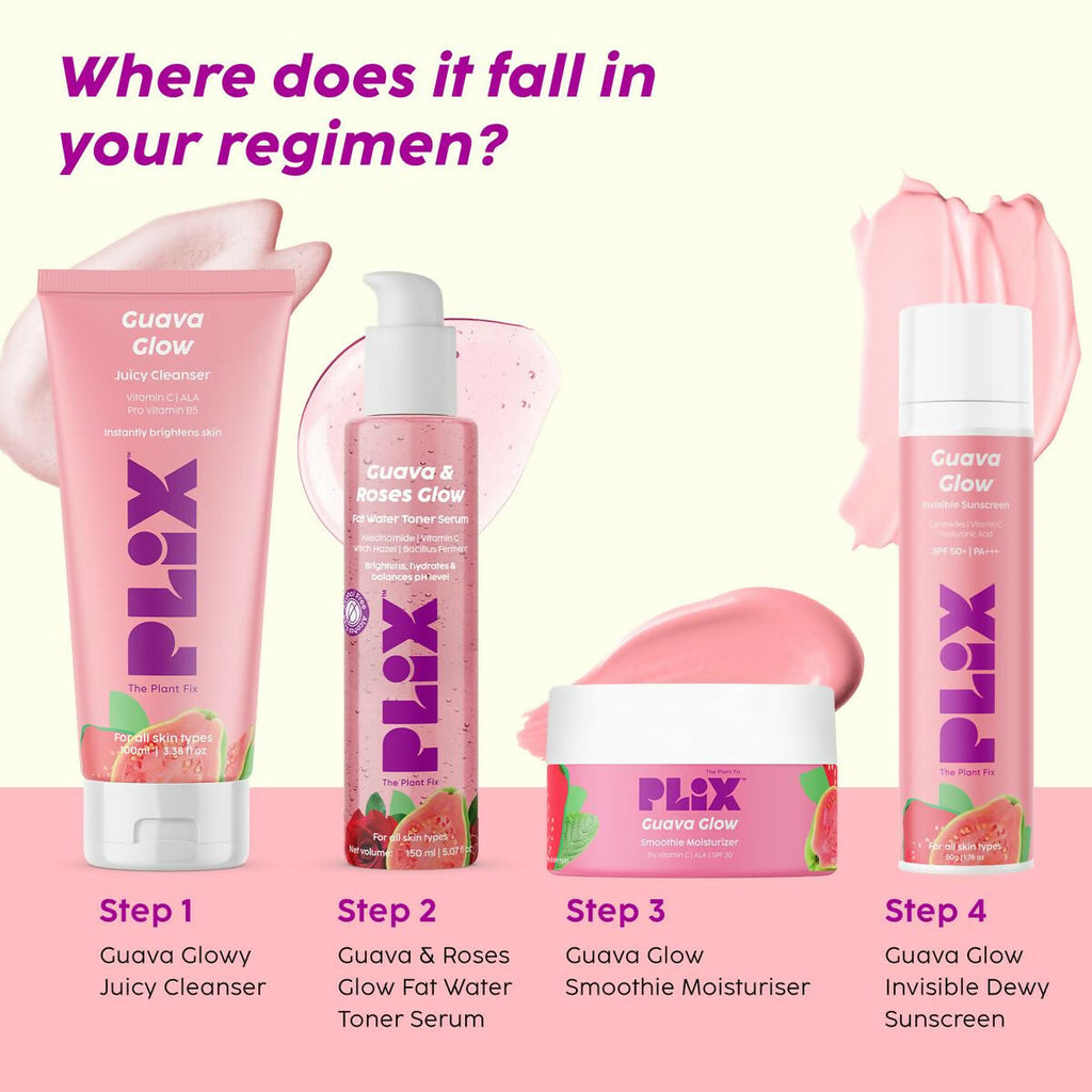 PLIX The Plant Fix Guava & Roses 2-in-1 Fat Water Toner Serum Hydrates Skin & Balances pH Levels | Grocsy