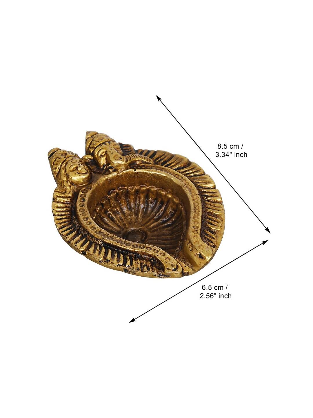 eCraftIndia 4 Pieces Beige Lakshmi & Lord Ganesha Diyas | Grocsy