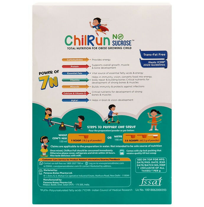 Chilrun No Sucrose 2+ Nutrition Drink For Children’s Growth and Development Vanilla | Grocsy