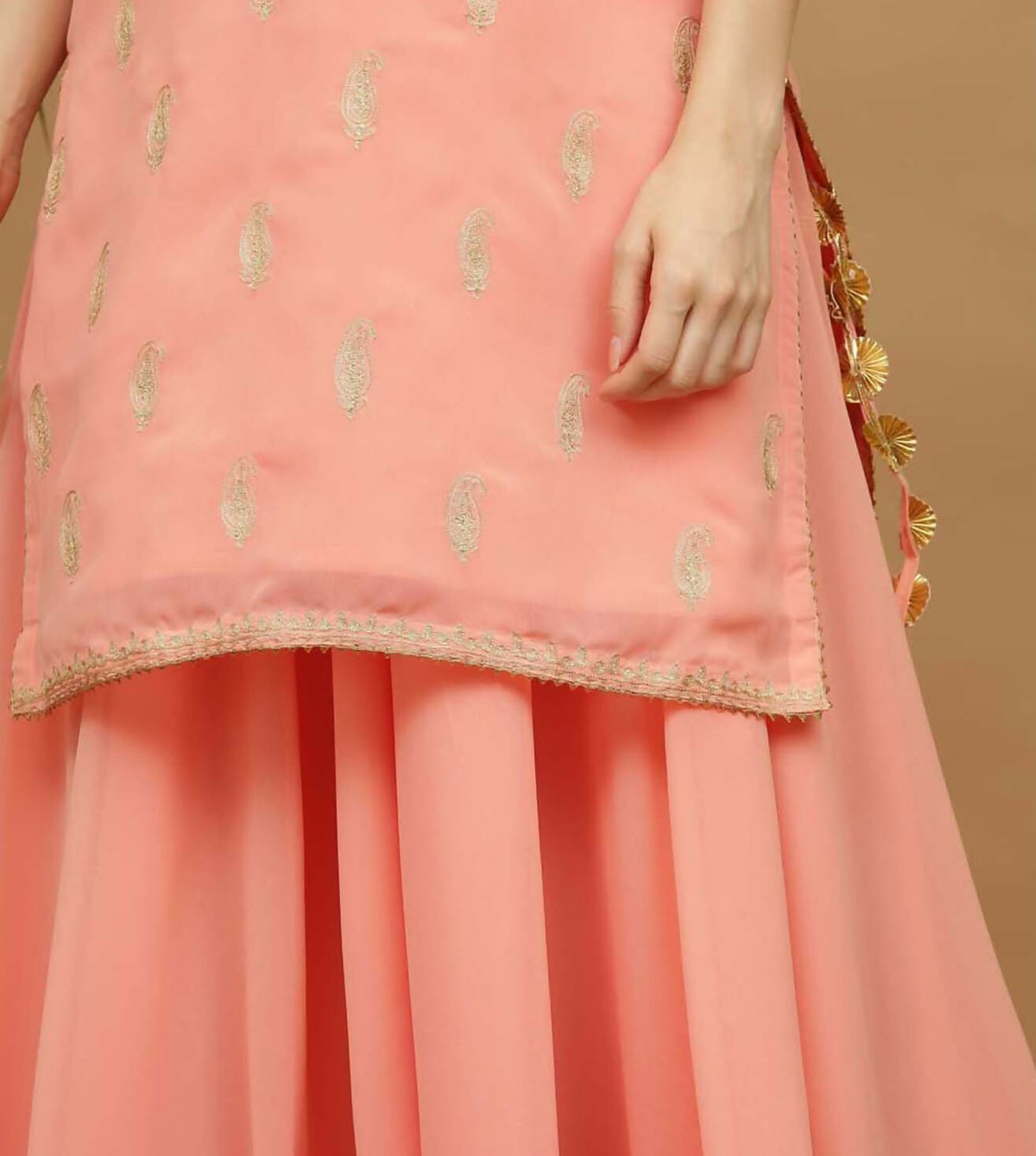 Joban Fashion Lite Beige Georgette Lehenga Set | Grocsy