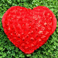 4Aj Bazaar Satin Roses Heart Shape Pillow Sofa Cushion (Red Color) | Grocsy