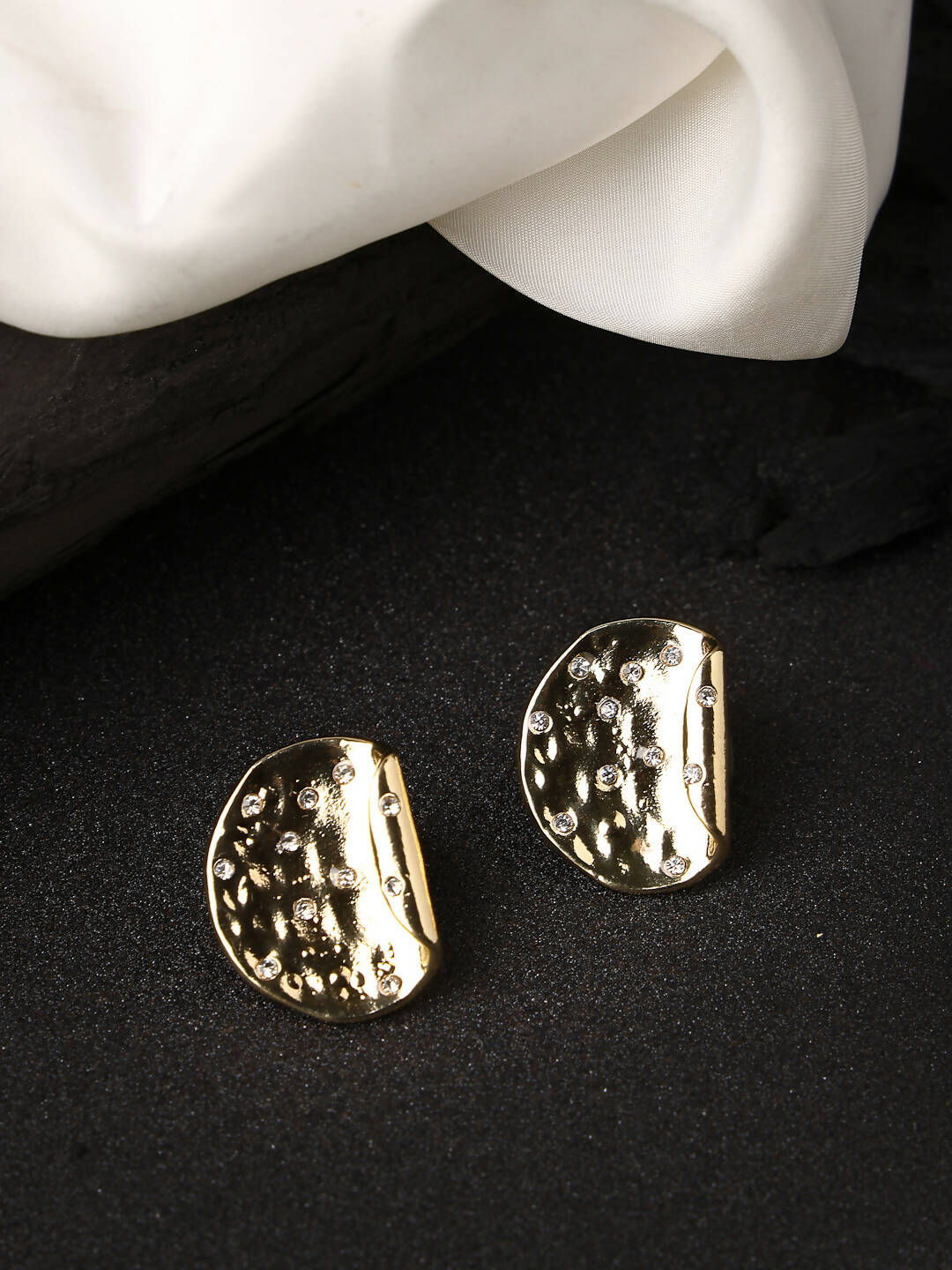 NVR Women Gold-Polished Contemporary Studs Earrings | Grocsy