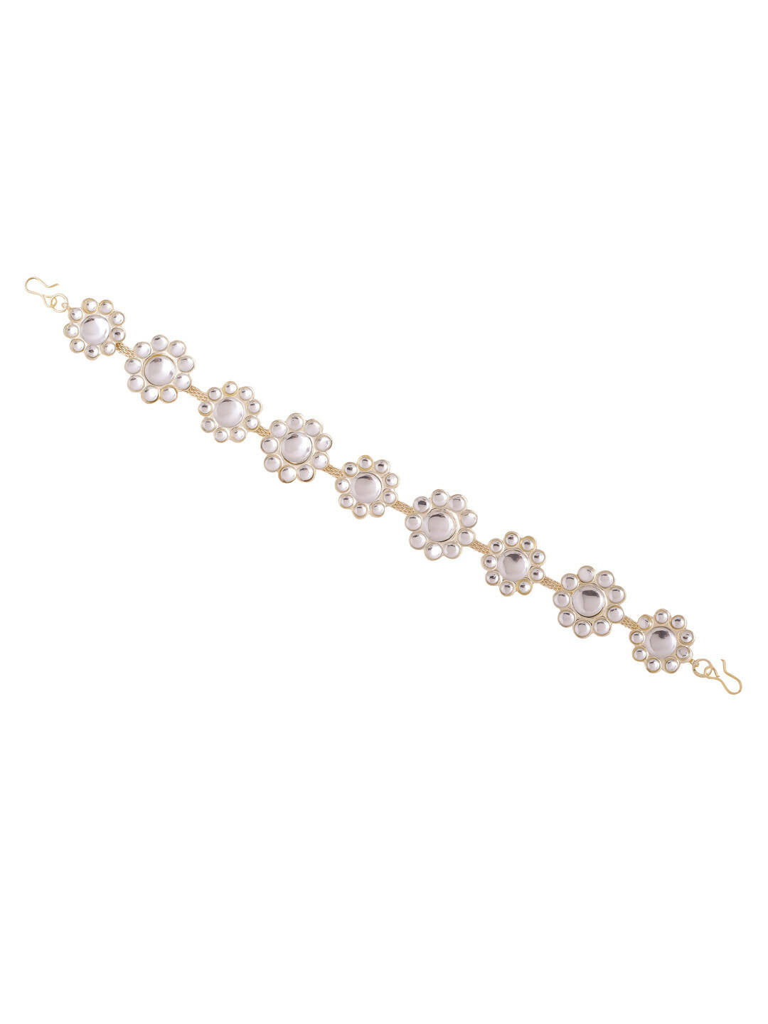 NVR Women's Gold-Polished Traditional Trending Matha Patti | Grocsy