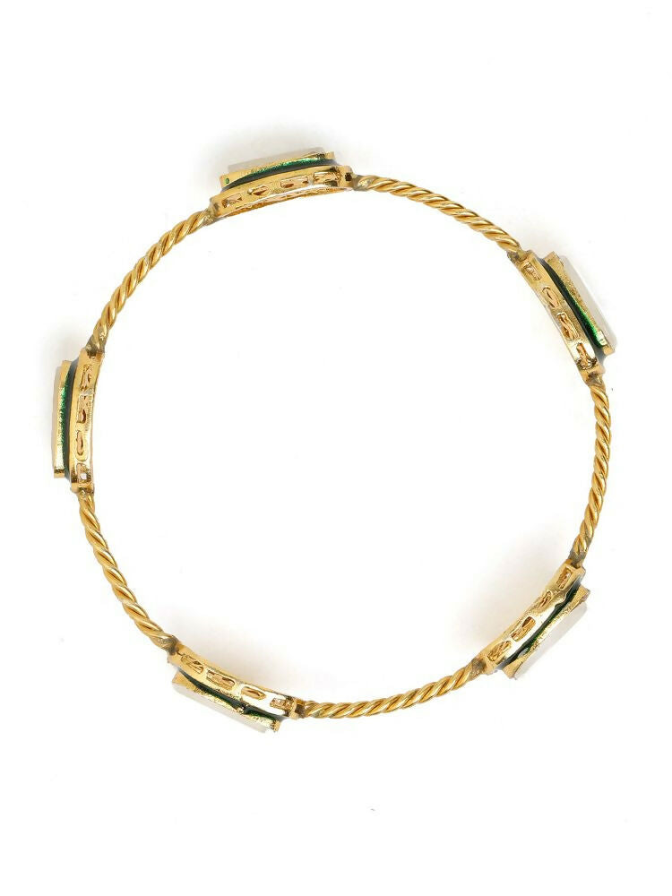 Antique Finish Kundan bangle - Ruby Raang | Grocsy
