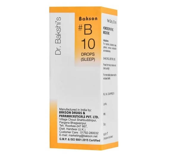 Bakson's Homeopathy B10 Drops (Sleep) | Grocsy