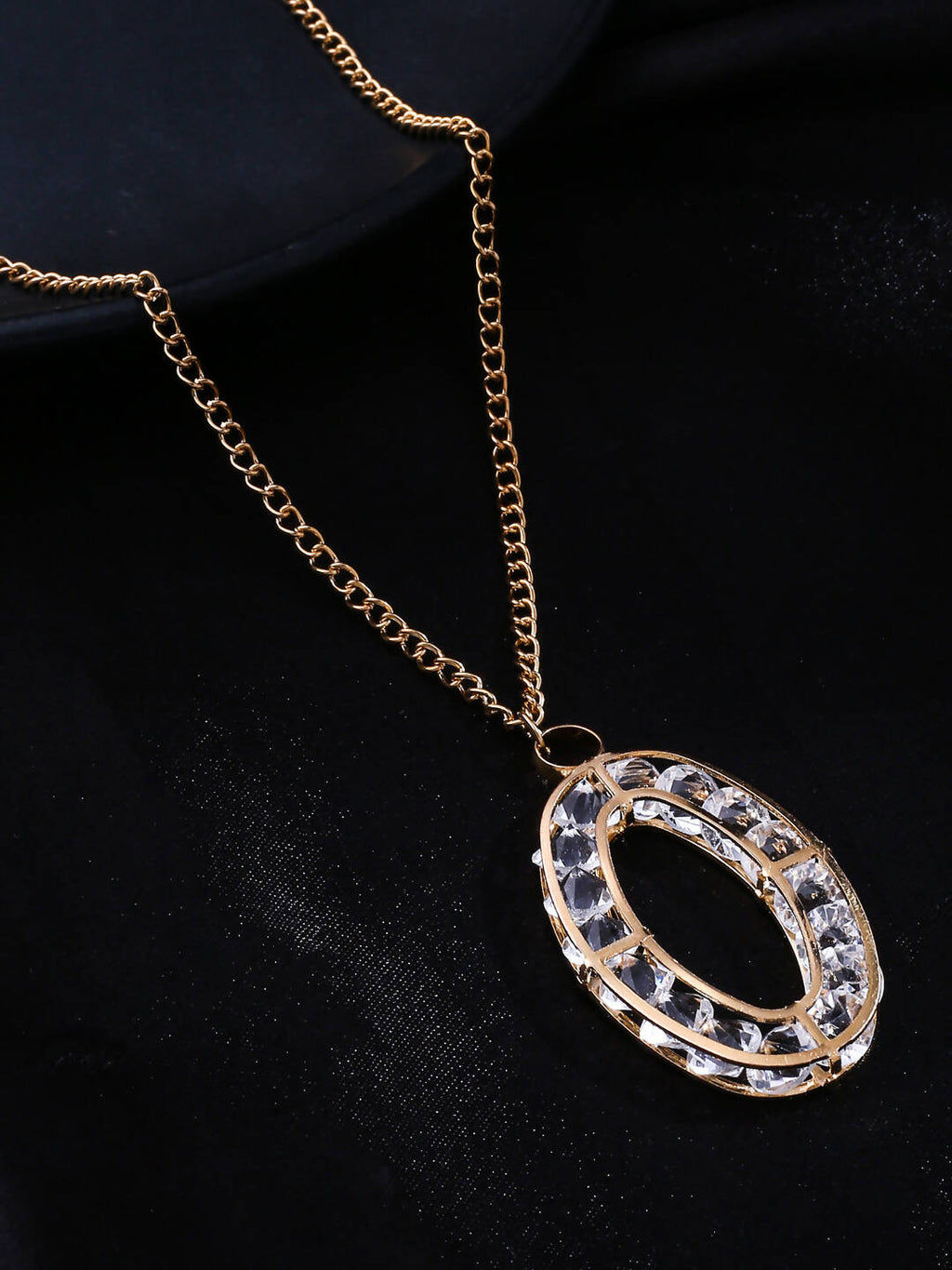 NVR Women Gold-Polished Oxidised Bohemian Necklace | Grocsy