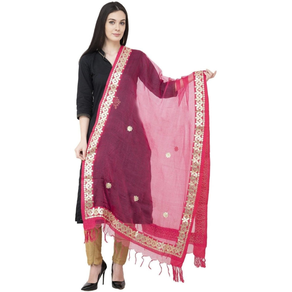 A R Silk Orgenza Gota Patti Fancy Dupatta Gajari Color Dupatta or Chunni | Grocsy
