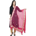 A R Silk Orgenza Gota Patti Fancy Dupatta Gajari Color Dupatta or Chunni | Grocsy