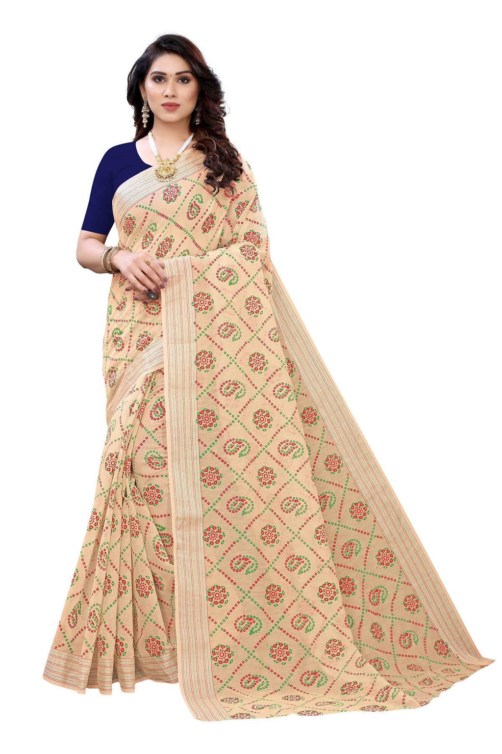 Vamika Cream Linen Jari Border Saree (CHARVI CREAM) | Grocsy