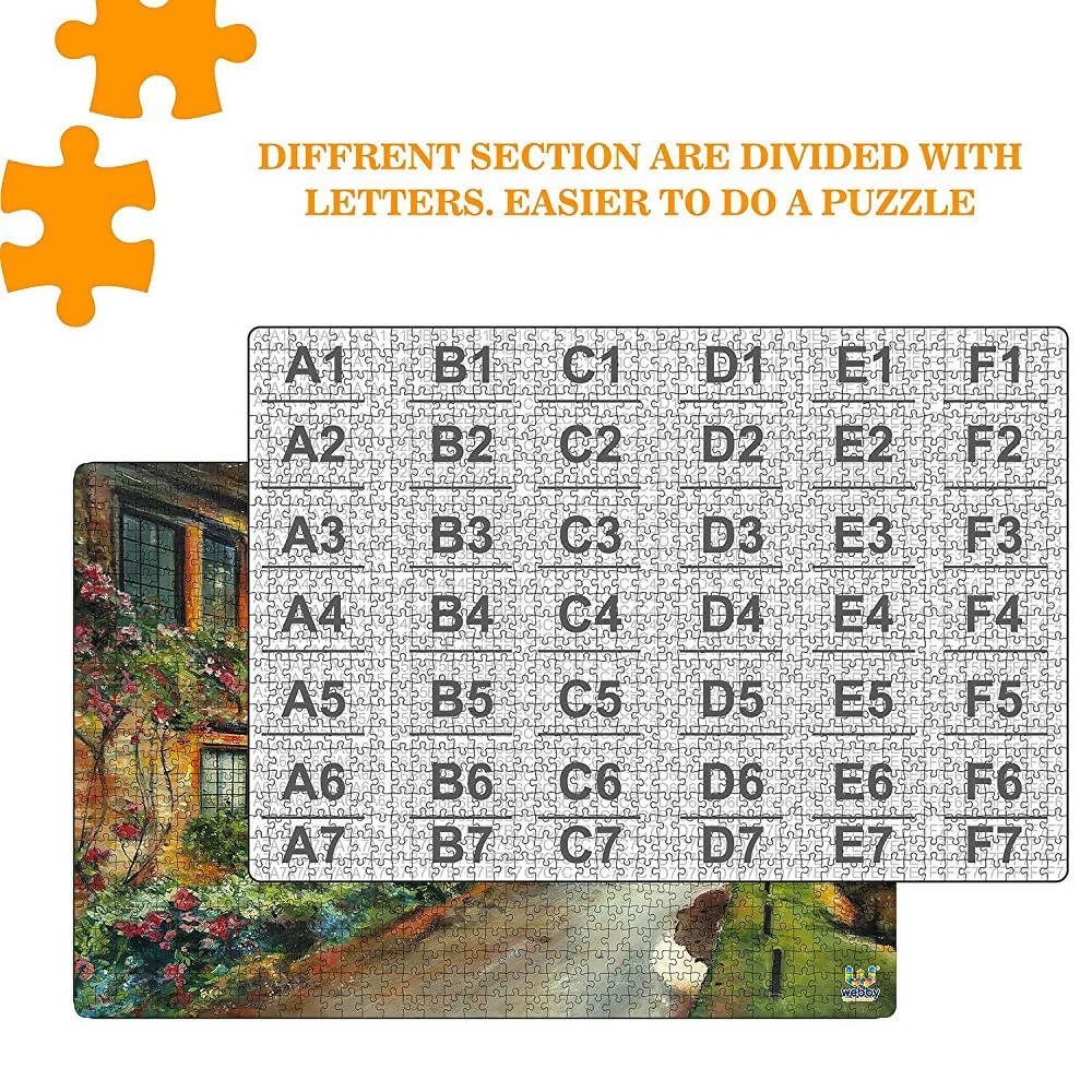 Webby Wooden Mediterranean Village Jigsaw Puzzle - 1000 Pcs | Grocsy