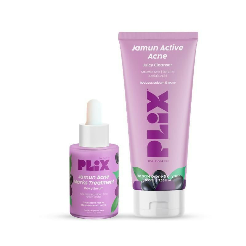 PLIX The Plant Fix Jamun Face Wash & Acne Marks Serum Combo | Grocsy